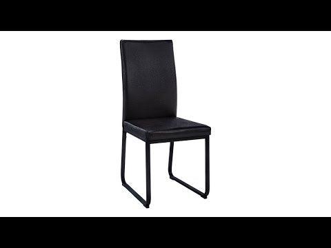 Black Leather Look Dining Chair