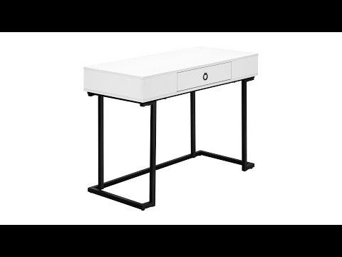 Computer Desk - 42"L / White / Black Metal