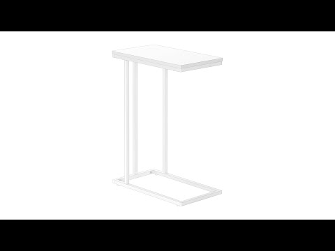 Accent Table - 25"H /White / White Metal