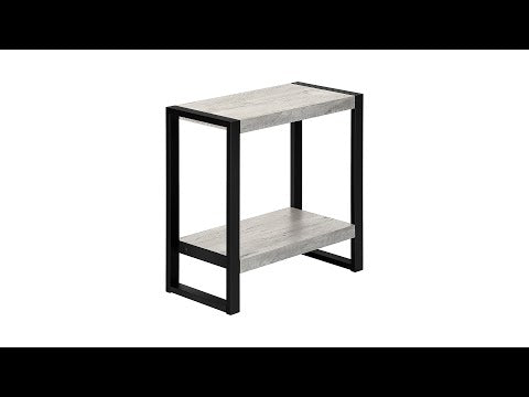 Accent Table - Grey Reclaimed Wood-Look / Black Metal