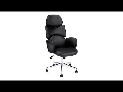 Chaise de bureau - Simili cuir noir / Exécutif à dossier haut