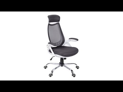 Grey Mesh And Chrome High-Back Exec White Office Chair