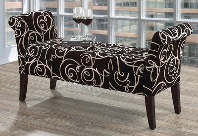 Sleek and Simple Storage Bench in Black French Fabric - IF-668-S