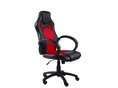 Black & Red Bonded Leather Office Chair - IF-7411