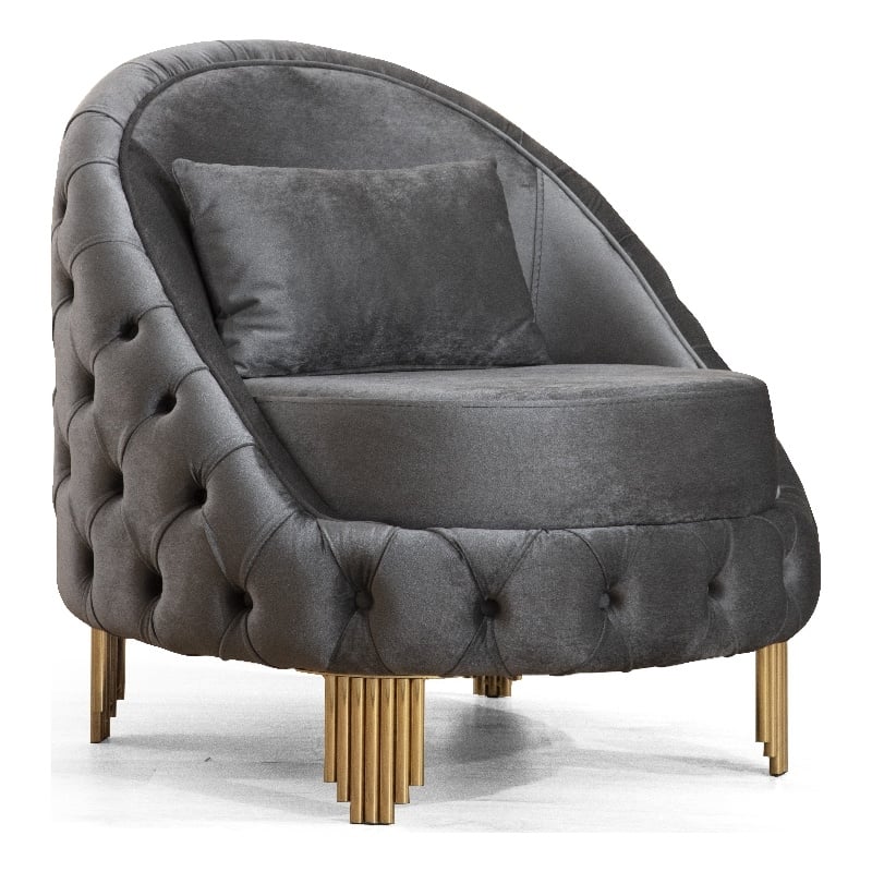 Vanessa Grey Velvet Chair - ME-6725G-C