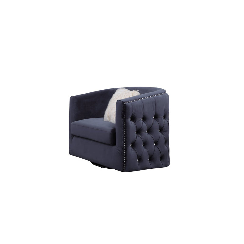 Afreen Grey Velvet Chair - ME-L3125-Grey-C