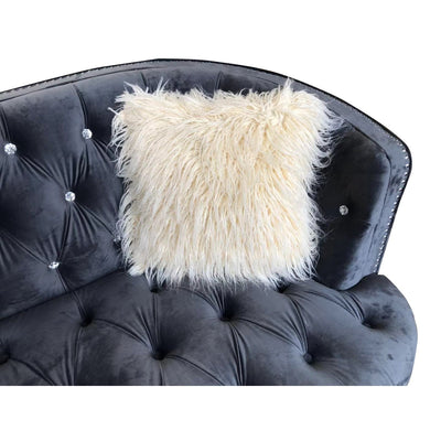 Afreen Grey Velvet Chair - ME-L3125-Grey-C