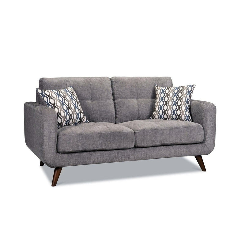 Morrison Collection Love Seat in Grey Fabric