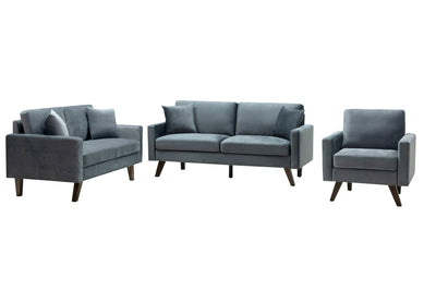 Modern Style Grey Velvet Love Seat - MA-9044-VGRY-2