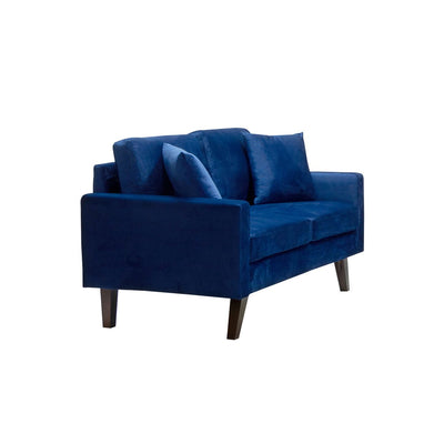 Modern Style Blue Velvet Love Seat