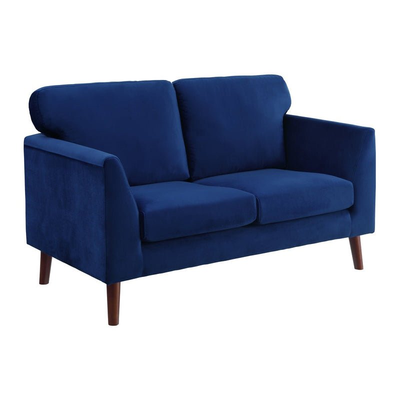 Tolley Collection Blue Velvet Fabric Loveseat - MA-9338BU-2