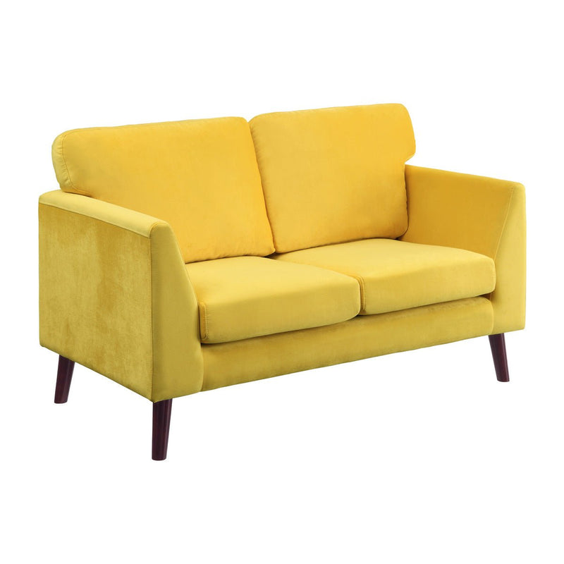 Tolley Collection Yellow velvet Fabric Love seat - MA-9338YW-2