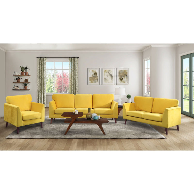 Tolley Collection Yellow velvet Fabric Love seat - MA-9338YW-2