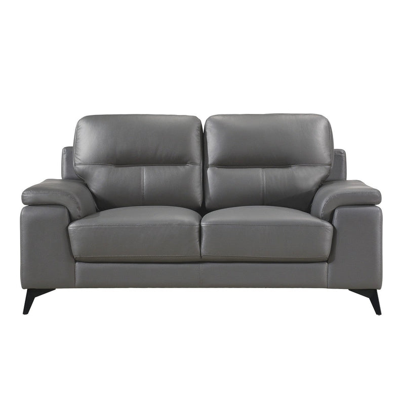 Faux leather loveseat