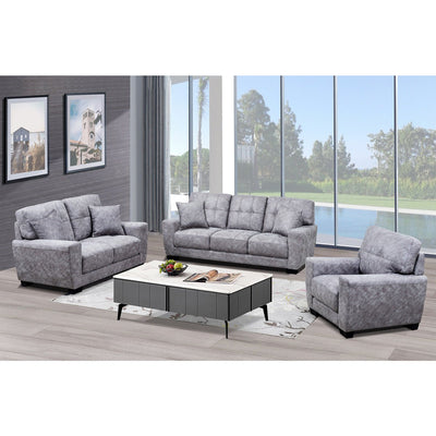 Misha Grey Fabric Loveseat with Two Pillows - MA-99011GRY-2