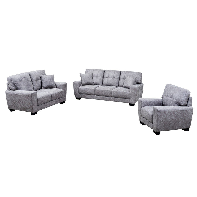 Misha Grey Fabric Loveseat with Two Pillows - MA-99011GRY-2