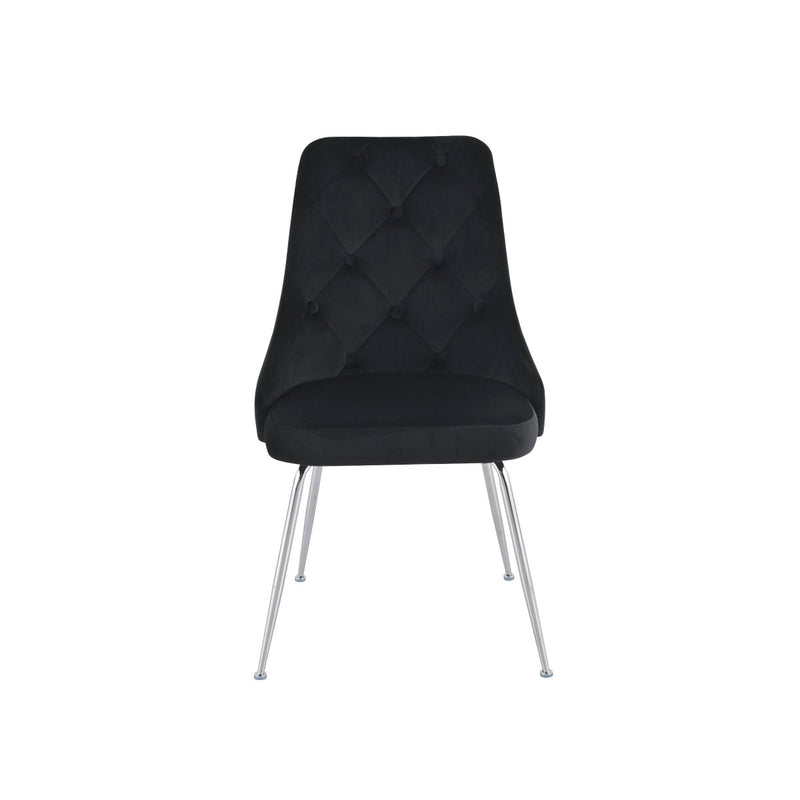 Plumeria Black Velvet Chair with Chrome Legs - MA-1321C-BKS