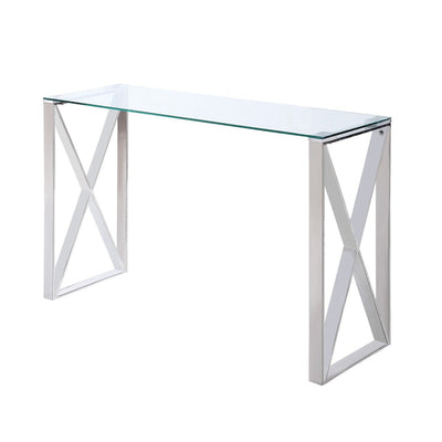 Rush X-Framed Tempered Glass Sofa Table - MA-3644-05