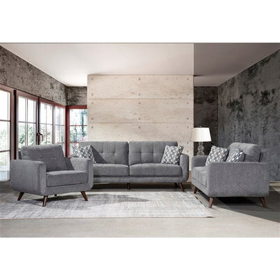 Grey Morrison Contemporary Living Sofa Set - MA-9036GRY-3Pcs