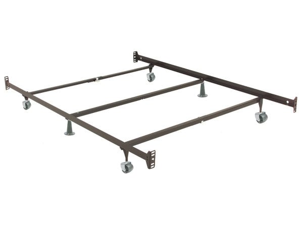 Queen/King (Adjustable) Metal Bed Frame with Headboard and Footboard Attachment Brackets - T-56 / IF-22QF