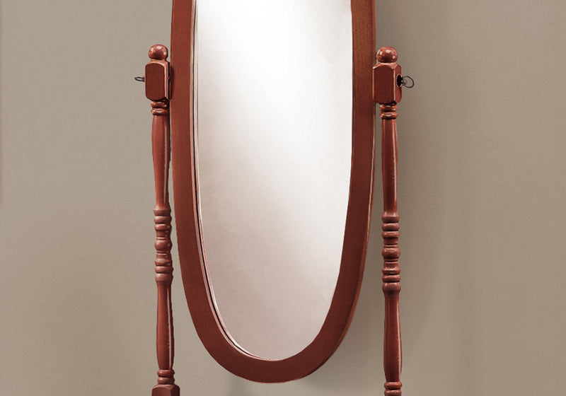 Miroir - 59"H / Cadre ovale en bois de noyer