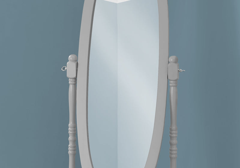 Mirror - 59"H / Grey Oval Wood Frame - I 3155
