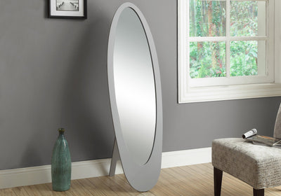 Mirror - 59"H / Grey Contemporary Oval Frame