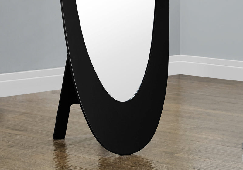 Mirror - 59"H / Black Contemporary Oval Frame - I 3364