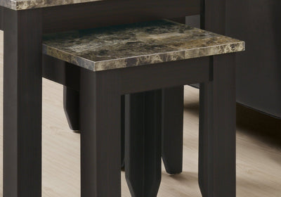 Nesting Table - 3Pcs Set / Cappuccino Marble Top - I 7982N