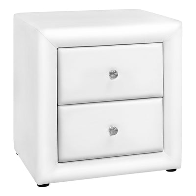 Bedroom Accent - 21"H / White Leather-Look Night Stand - I 5600
