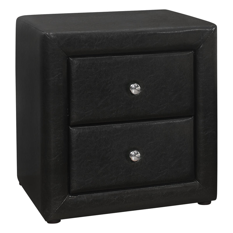 Bedroom Accent - 21"H / Black Leather-Look Night Stand - I 5603