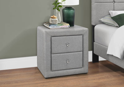 Bedroom Accent - 21"H / Grey Linen Night Stand - I 5604