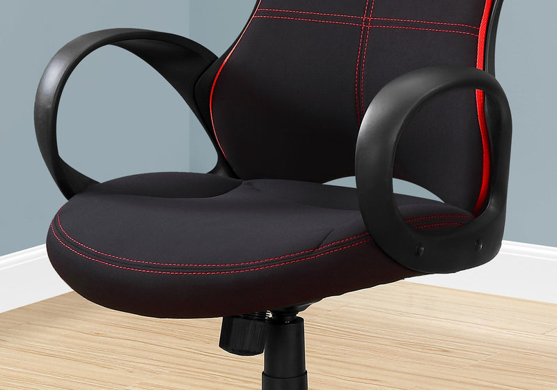 Chaise de Bureau - Tissu Noir / Rouge / Multi Position