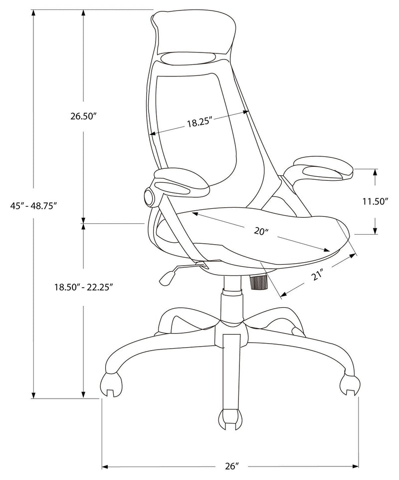 Grey Mesh And Chrome High-Back Exec White Office Chair - I 7269