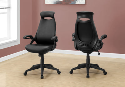 Office Chair - Black Leather-Look / Multi Position