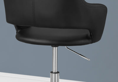 Office Chair - Black / Chrome Metal Hydraulic Lift Base - I 7298