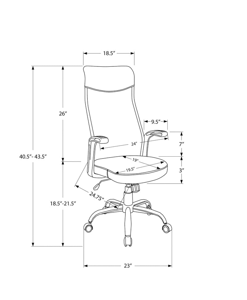 Chaise de Bureau - Blanc / Tissu Gris / Multi Position