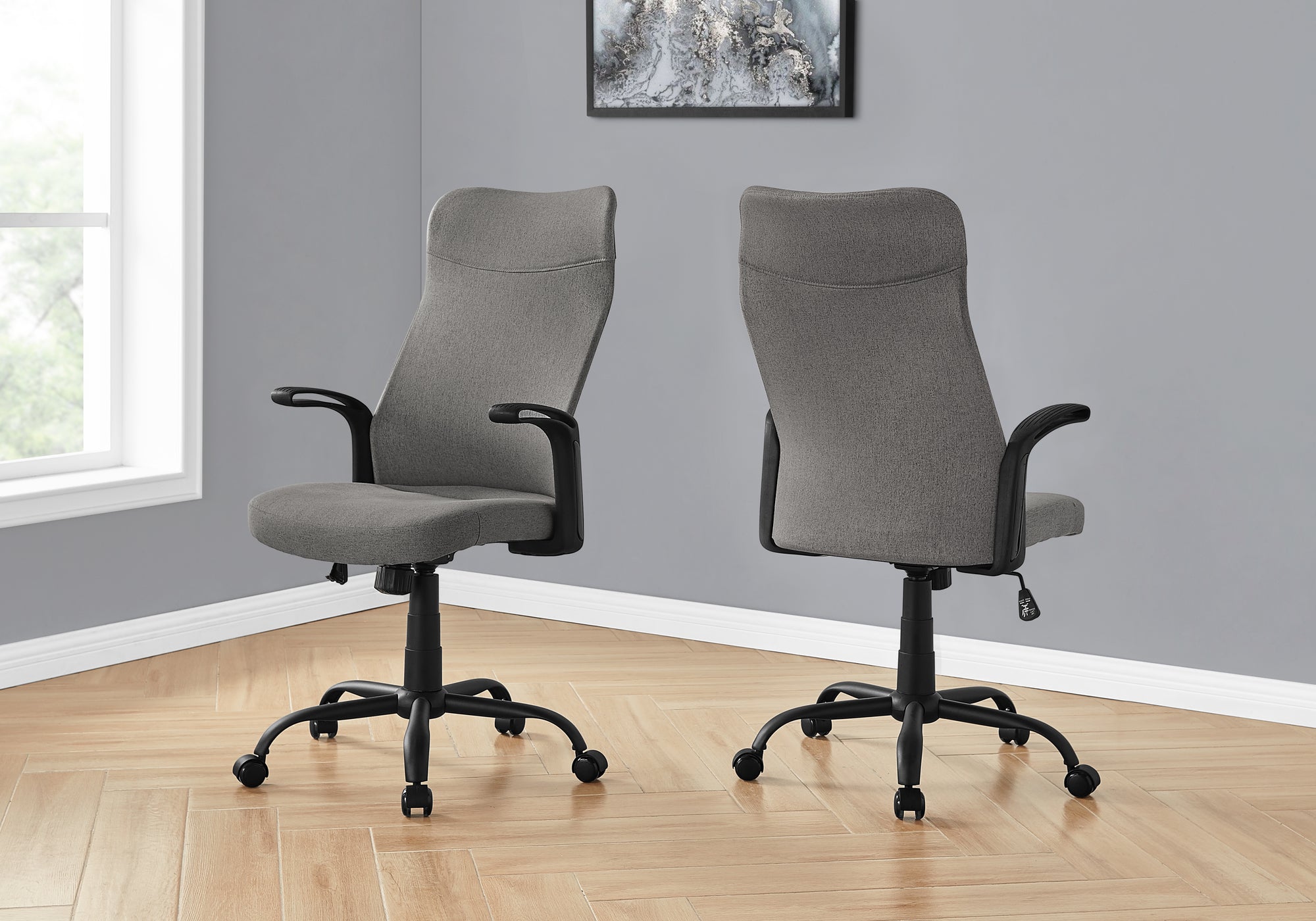 Office Chair Black Dark Grey Fabric Multi Position Payless   Office Chair I 7325 314813 