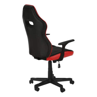Chaise de bureau - Gaming / Noir / Simili-cuir rouge