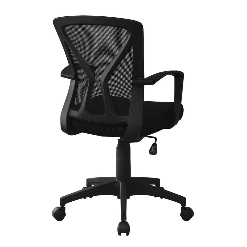 Office Chair - Black / Black Base On Castors - I 7339