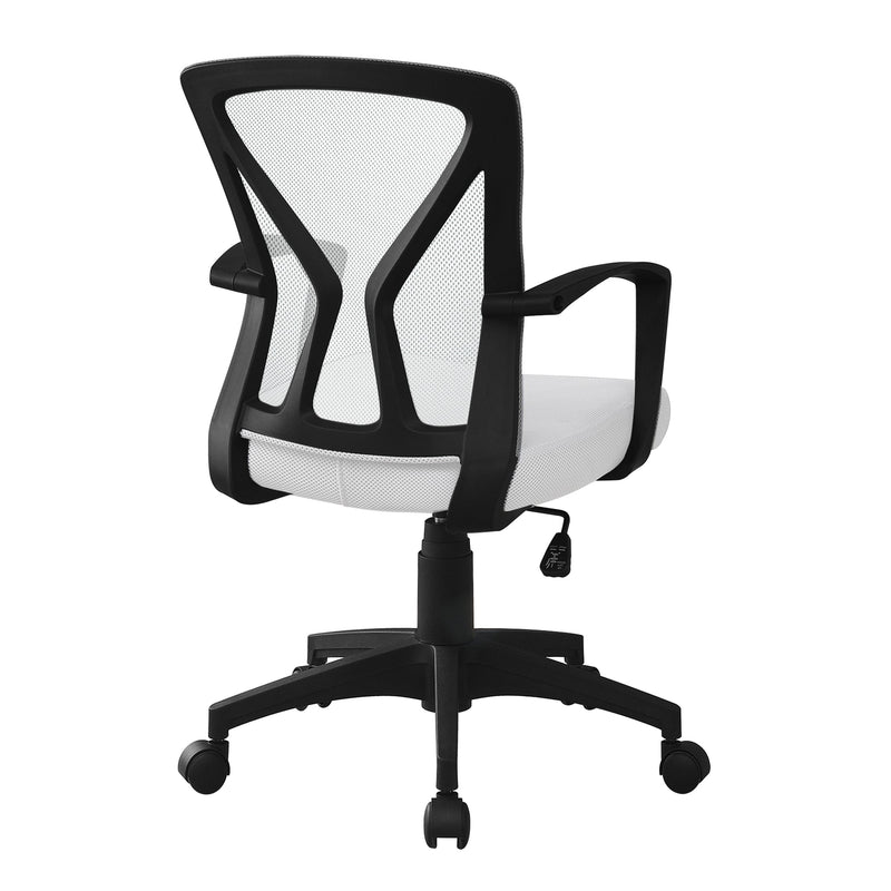 Office Chair - White / Black Base On Castors