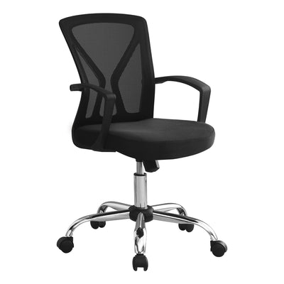 Office Chair - Black / Chrome Base On Castors - I 7460