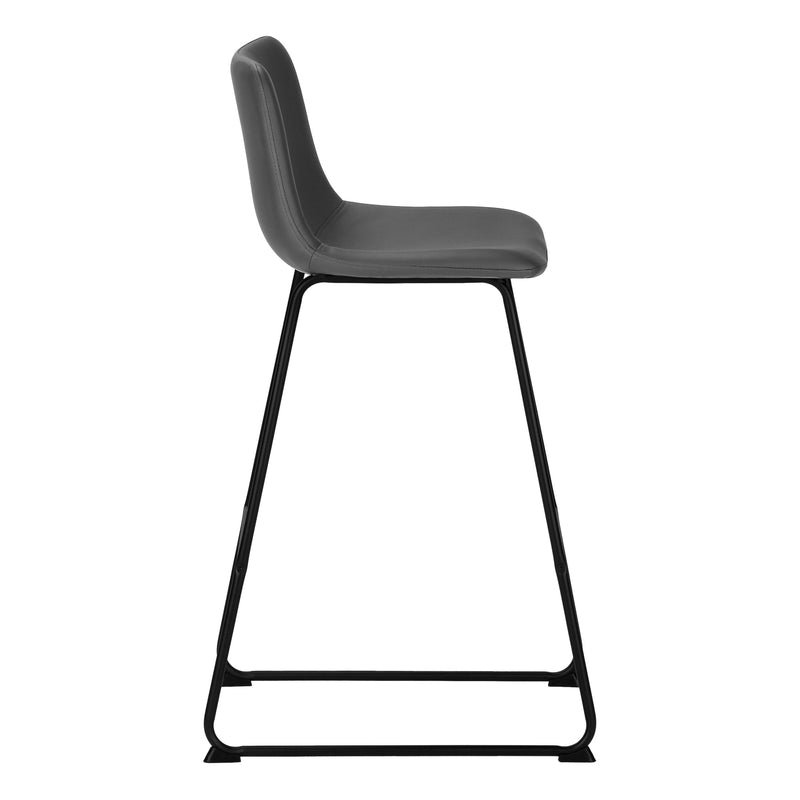 Office Chair - Grey Leather-Look / Stand-Up Desk