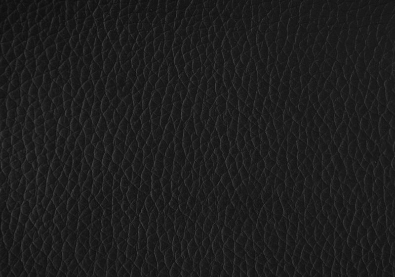 Ottoman - Black Leather-Look Fabric