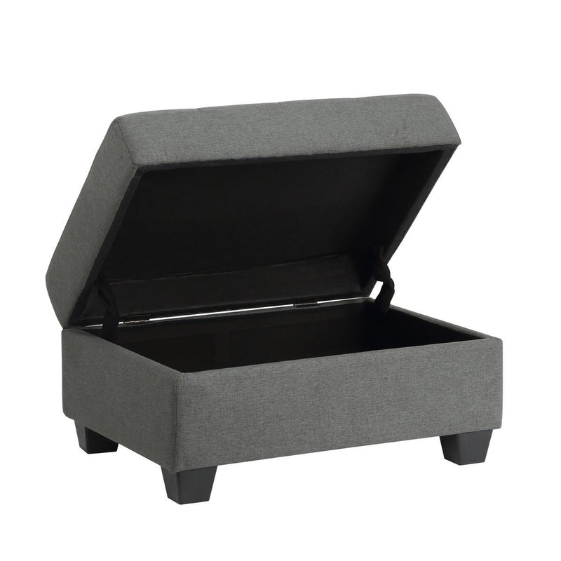 Dunstan Dark Gray Storage Ottoman - MA-9367DG-4