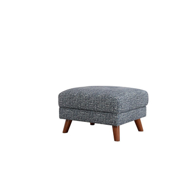 Blue and grey textured ottoman