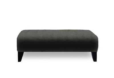 Canadian made Ottoman in Velvet Fabric and Wooden Legs - R-898