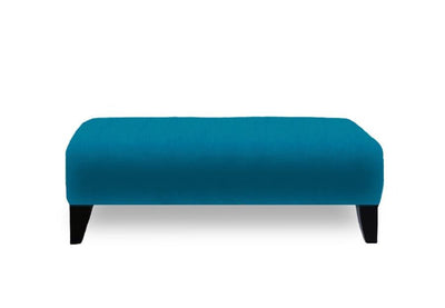 Canadian made Ottoman in Velvet Fabric and Wooden Legs - R-898