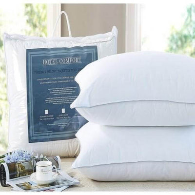 2 PACK Pillow | 100% Egyptian Cotton Cover | Microfiber Gel Filling - CH-PLMFS2PK