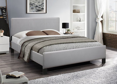 Grey Leatherette Bed with Contrast Stitching - IF-5450-D